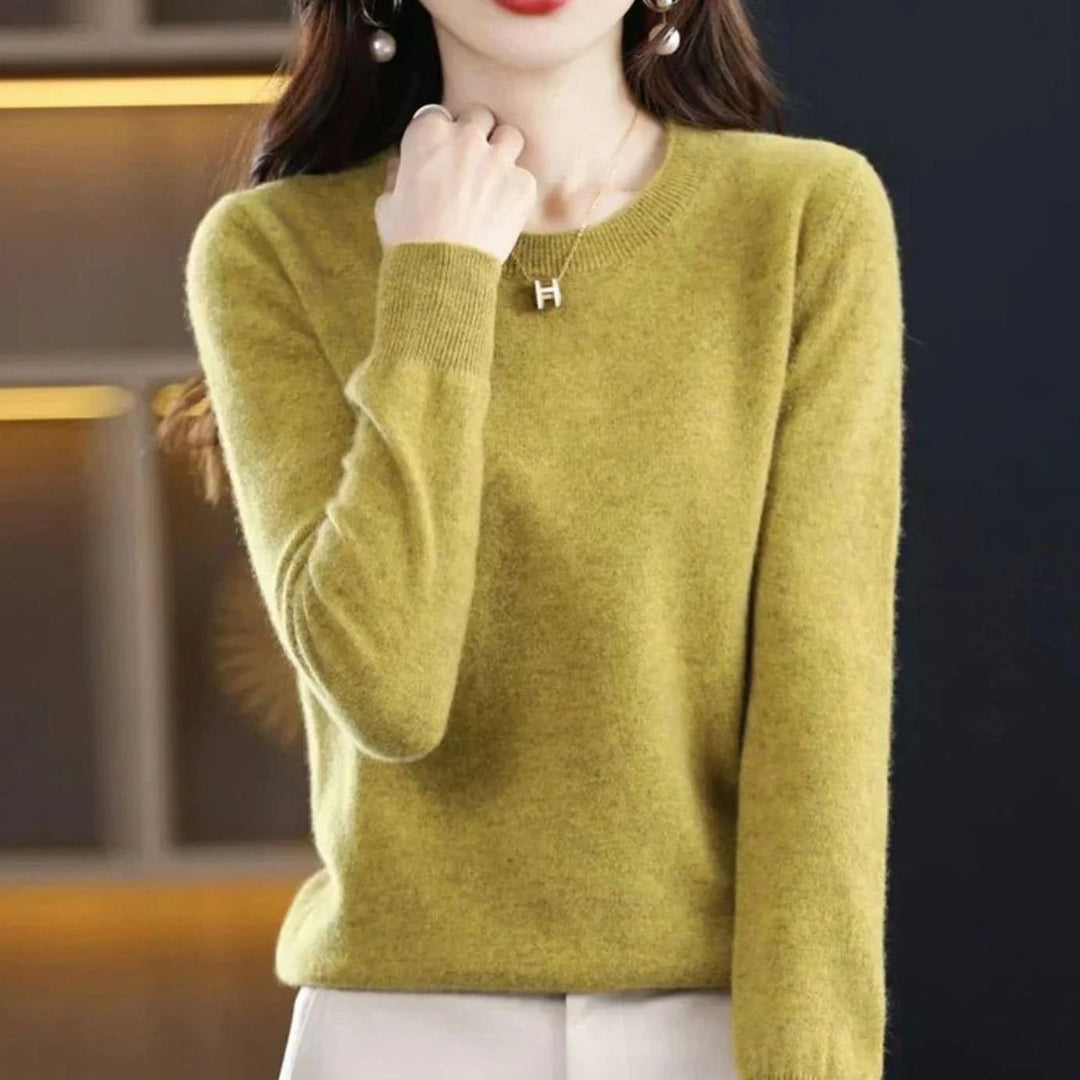 Annika | Damen Klassischer Rundhals Langarm Strickpullover Cashmere-Soft 5