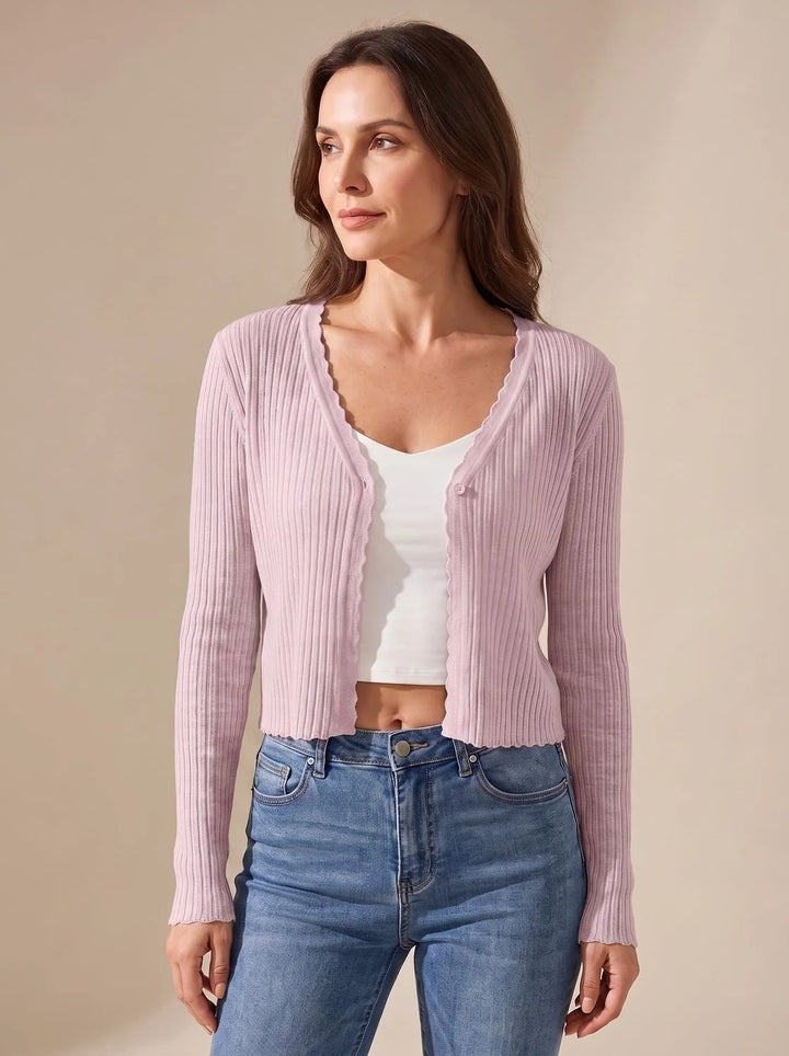 Annika | Damen Leichter Strick-Cardigan mit V-Ausschnitt für den Herbst 3