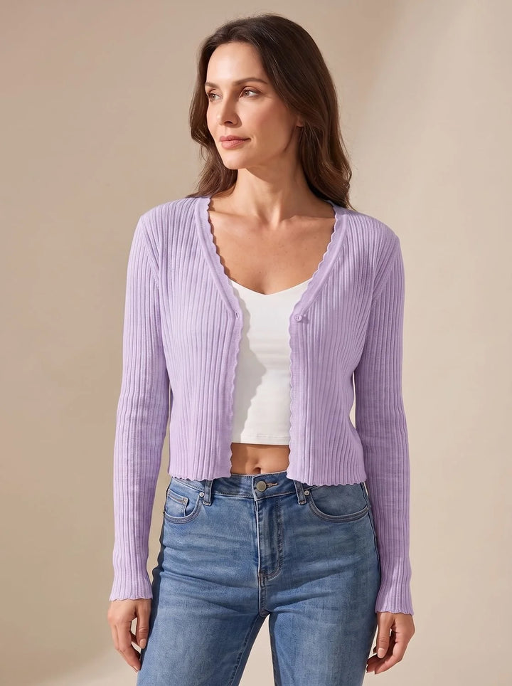 Annika | Damen Leichter Strick-Cardigan mit V-Ausschnitt für den Herbst 4