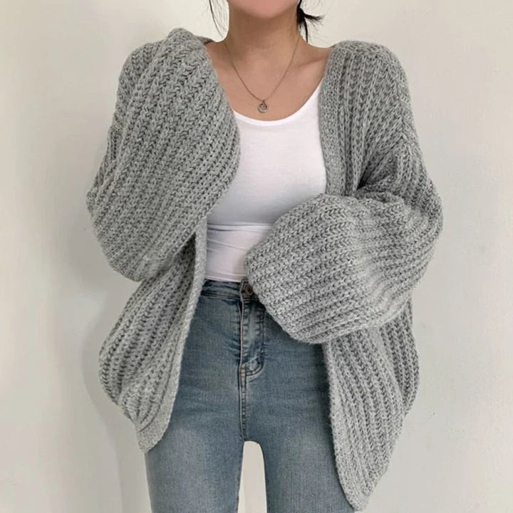 Carmen | Damen Freizeit-Strickjacke mit grobem Strick und offener Vorderseite 5