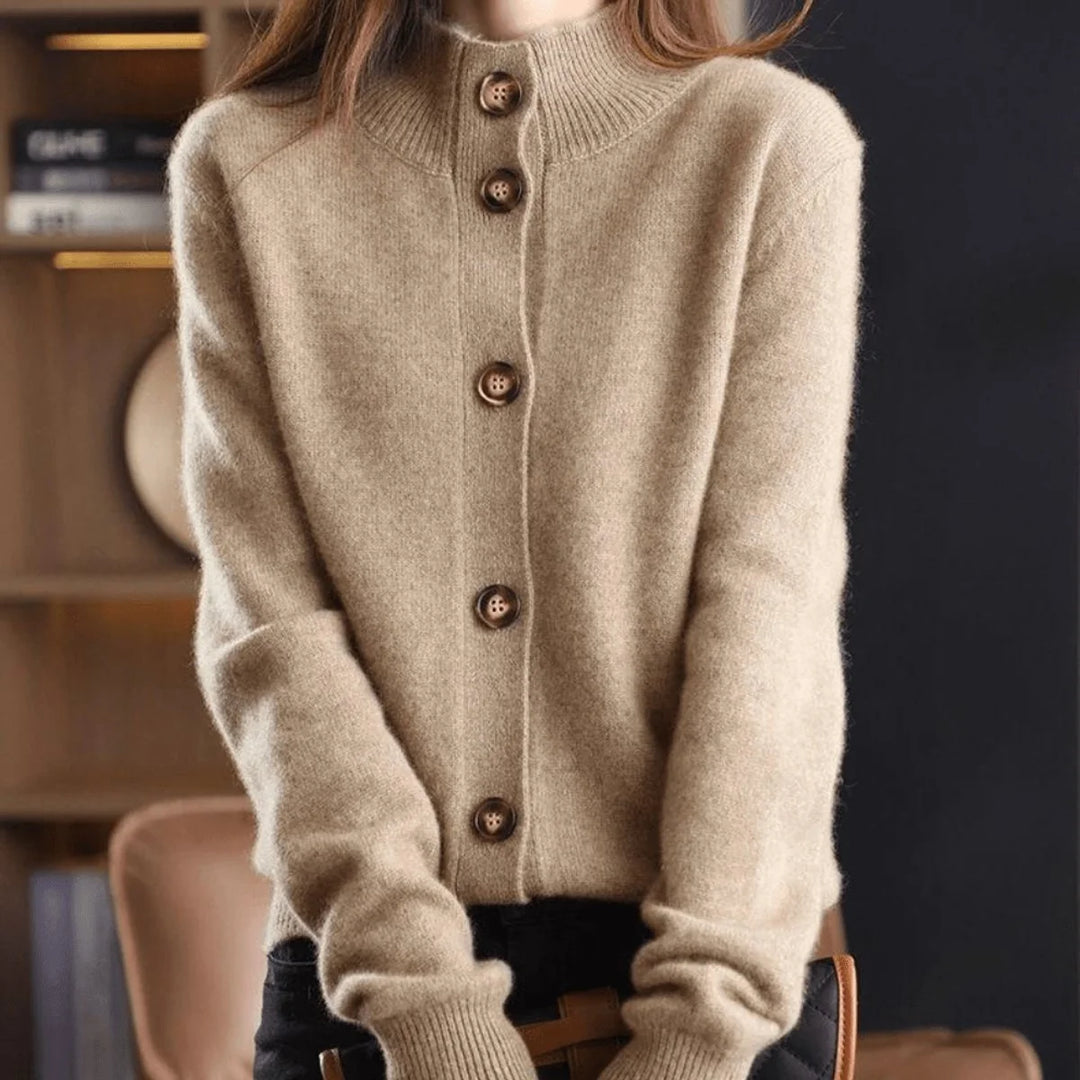 Charlotte | Damen Kaschmirmix Strick Cardigan mit Knopfleiste 1