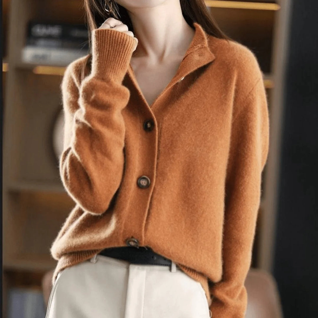 Charlotte | Damen Kaschmirmix Strick Cardigan mit Knopfleiste 2