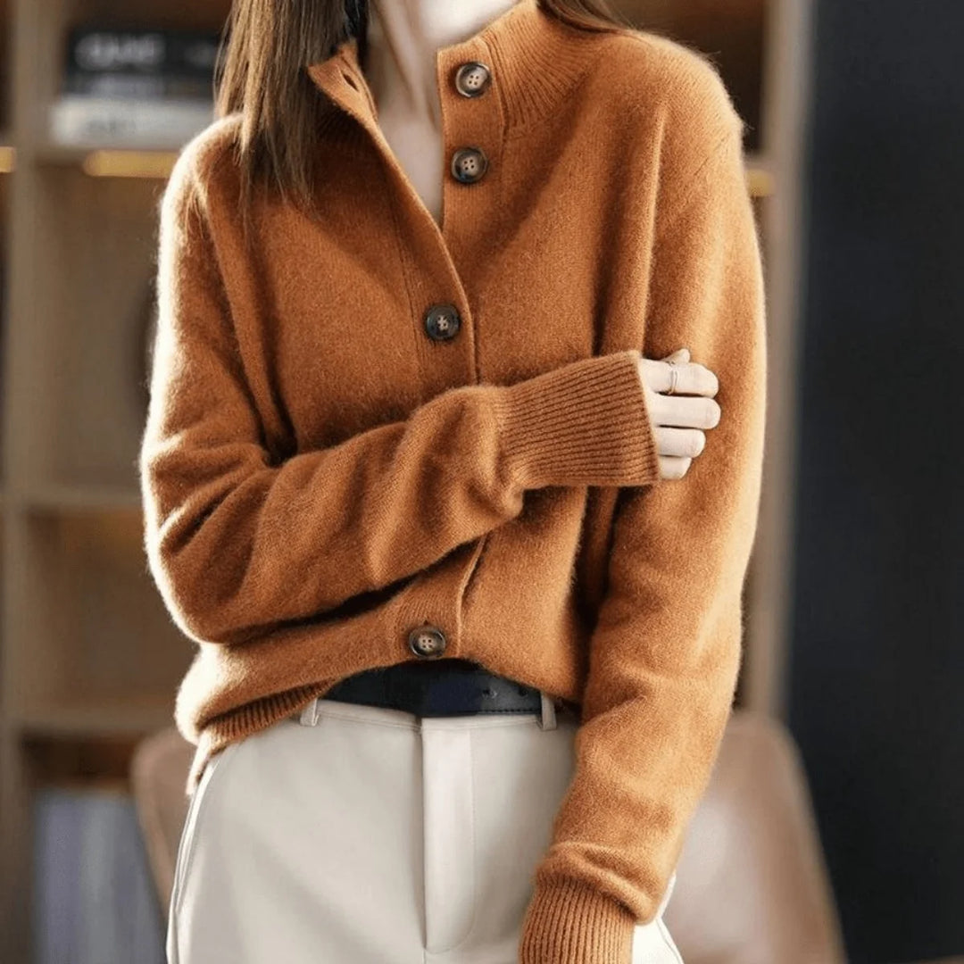 Charlotte | Damen Kaschmirmix Strick Cardigan mit Knopfleiste 3
