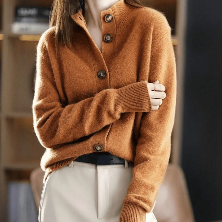 Charlotte | Damen Kaschmirmix Strick Cardigan mit Knopfleiste 3