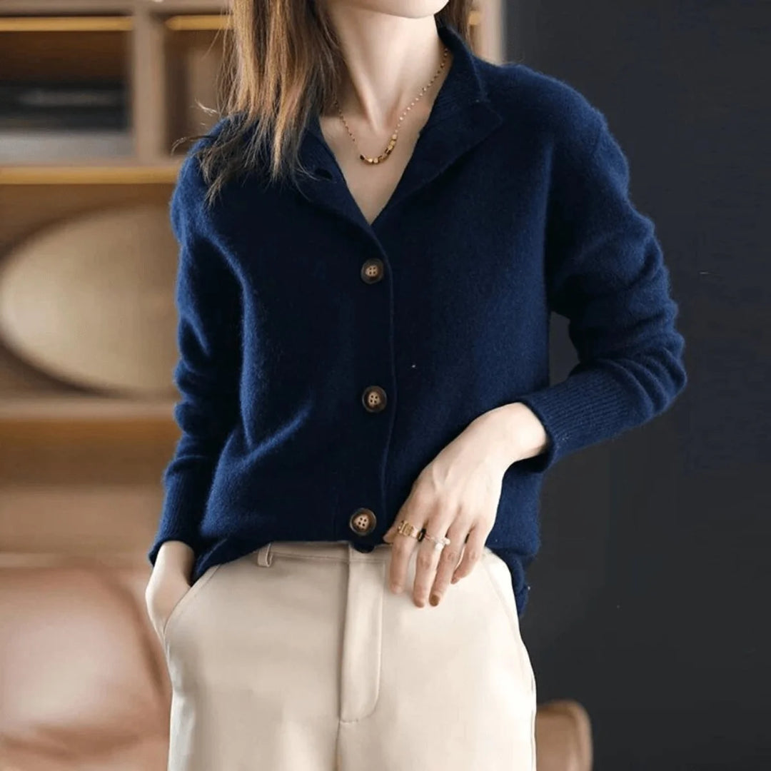 Charlotte | Damen Kaschmirmix Strick Cardigan mit Knopfleiste 6
