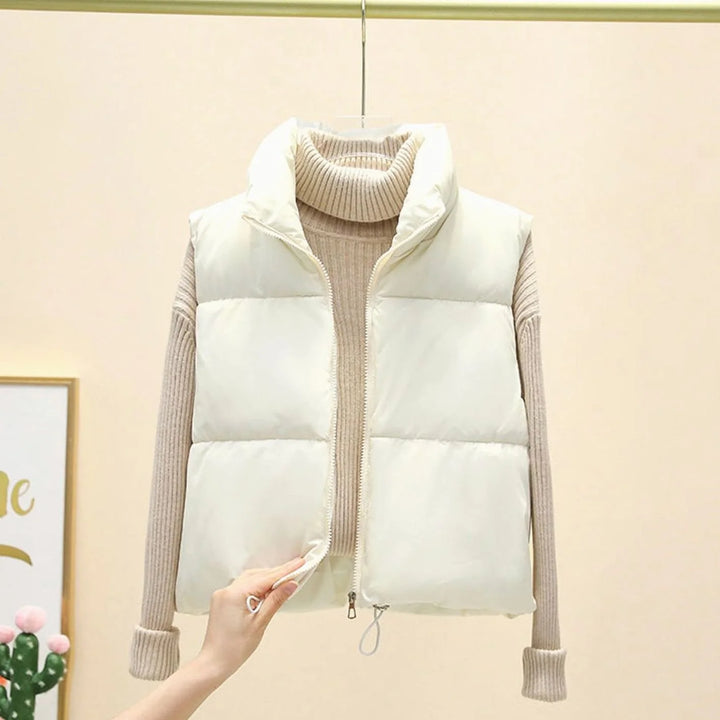 Clara | Damen Kurz-Steppweste Bodywarmer mit Stehkragen Zwei-Wege-Reißverschluss 0