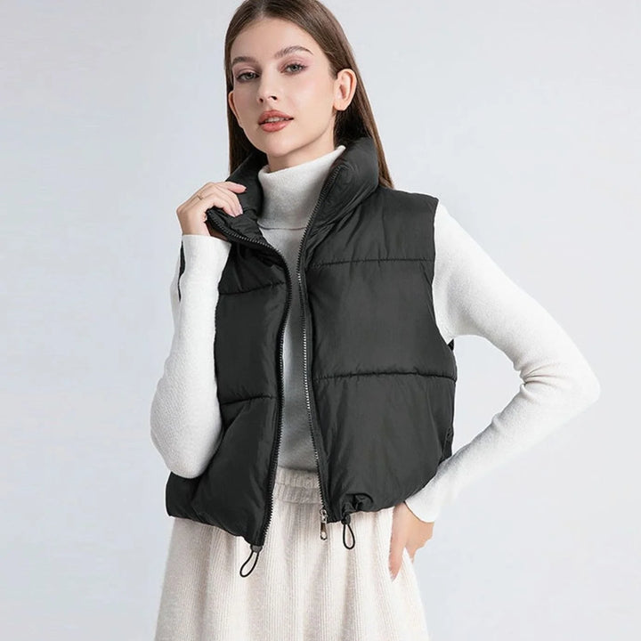 Clara | Damen Kurz-Steppweste Bodywarmer mit Stehkragen Zwei-Wege-Reißverschluss 1