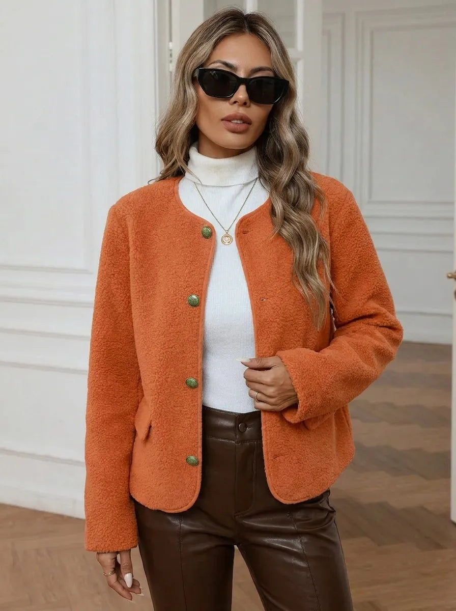 Damen Jacke mit Goldknöpfen und seitlichen Taschen 0