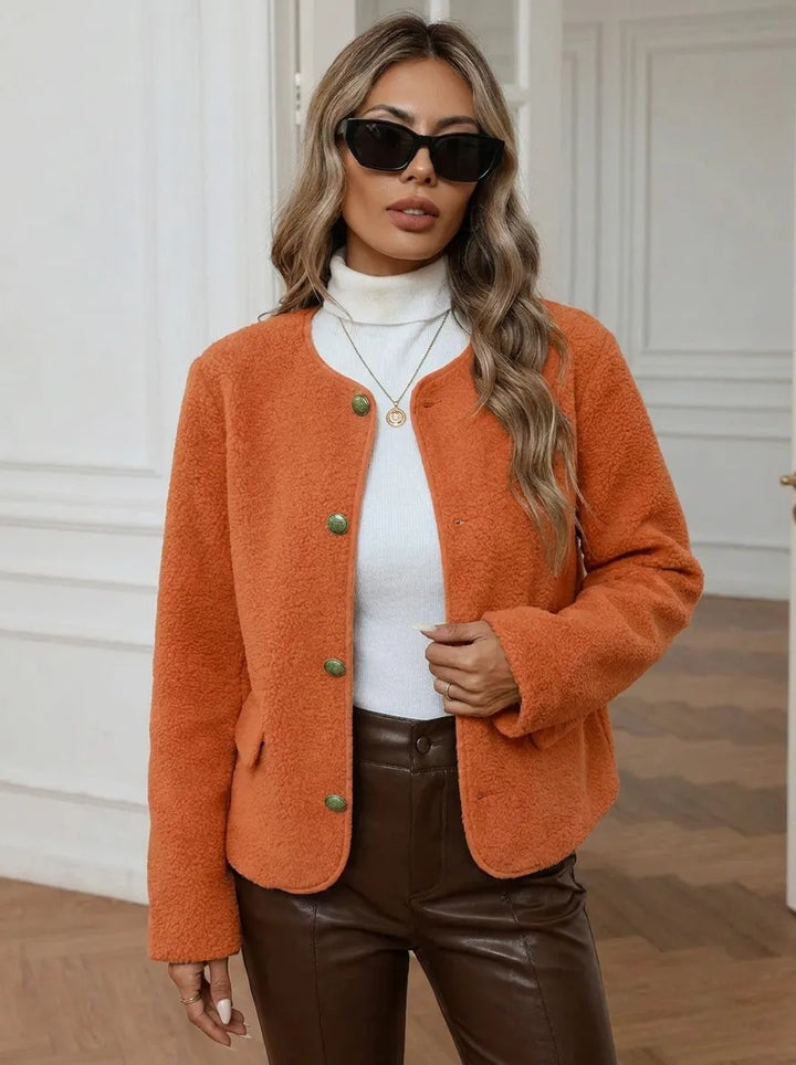 Damen Jacke mit Goldknöpfen und seitlichen Taschen 0