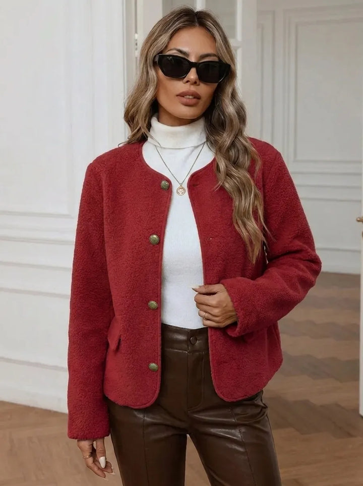 Damen Jacke mit Goldknöpfen und seitlichen Taschen 4