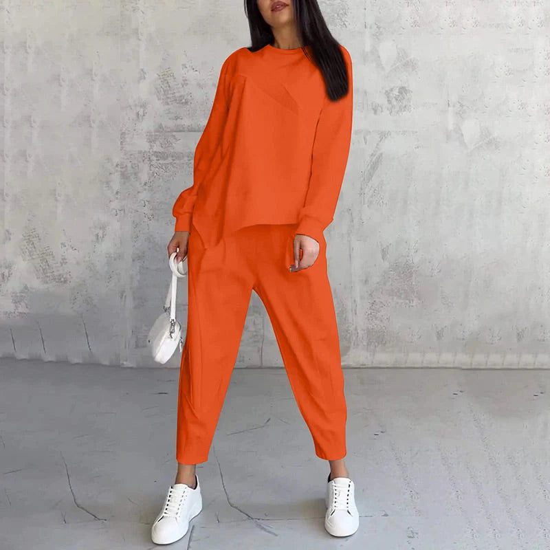 Damen lässiger Zweiteiler mit Oberteil und Hose 5