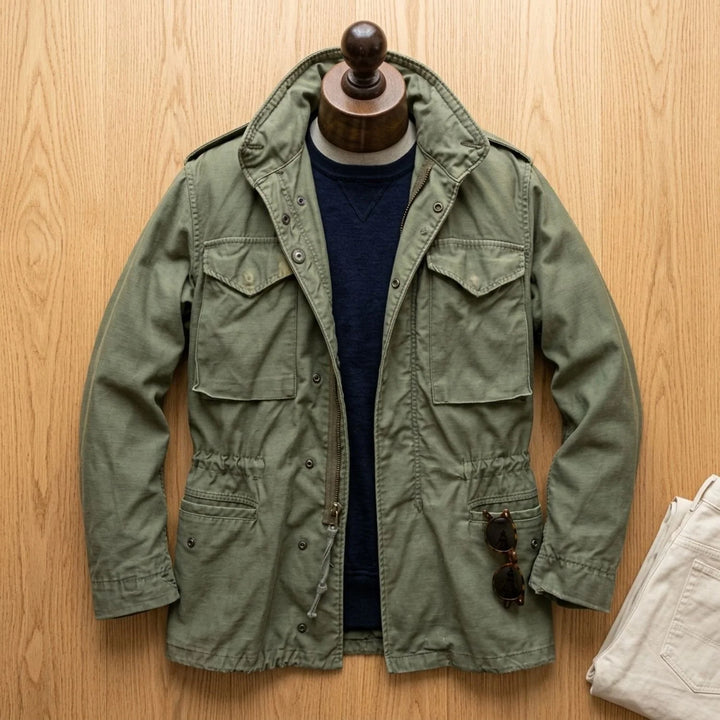 Dominik | Herren Vintage Feldjacke mit verstellbarem Bund M65 Field Jacket 0