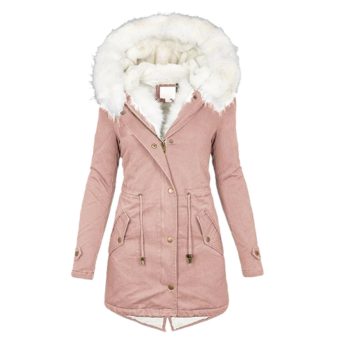 Drune Elegante Winterjacke mit Kapuze und Knopfdetail 4