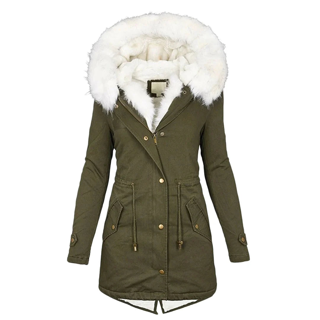 Drune Elegante Winterjacke mit Kapuze und Knopfdetail 5