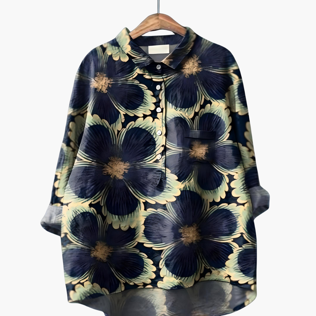 Floral Print Long Sleeve Blouse - Summer Tops for Women, Lightweight and Relaxed Fit 1
