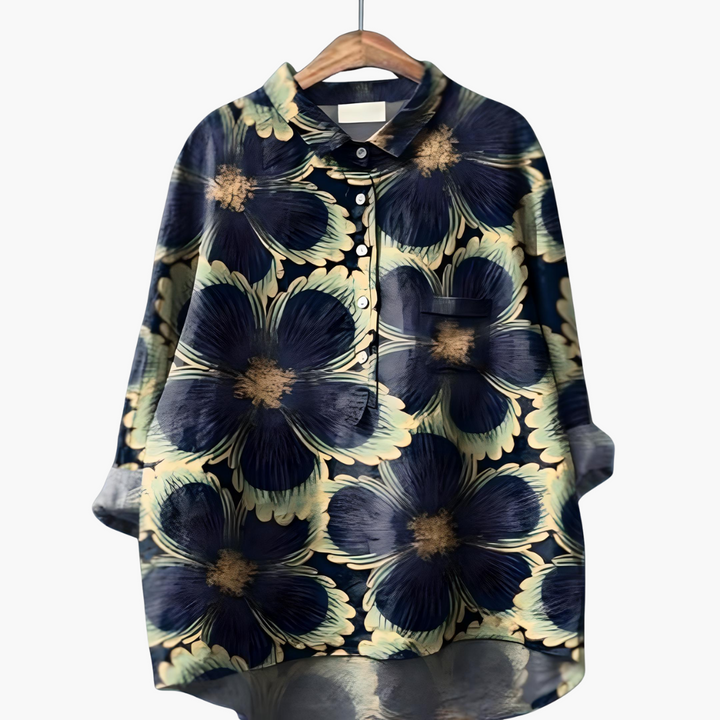 Floral Print Long Sleeve Blouse - Summer Tops for Women, Lightweight and Relaxed Fit 1