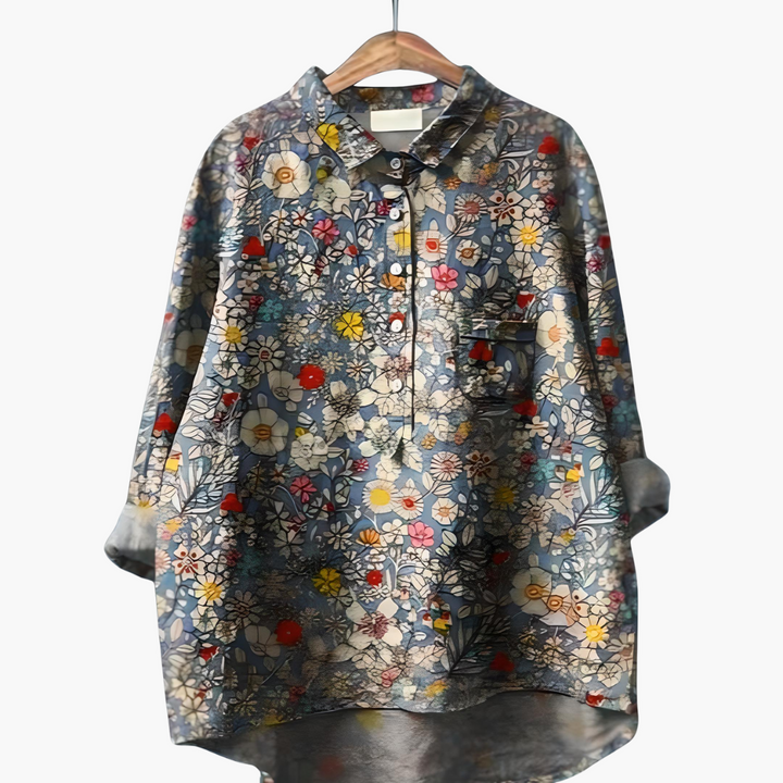 Floral Print Long Sleeve Blouse - Summer Tops for Women, Lightweight and Relaxed Fit 10