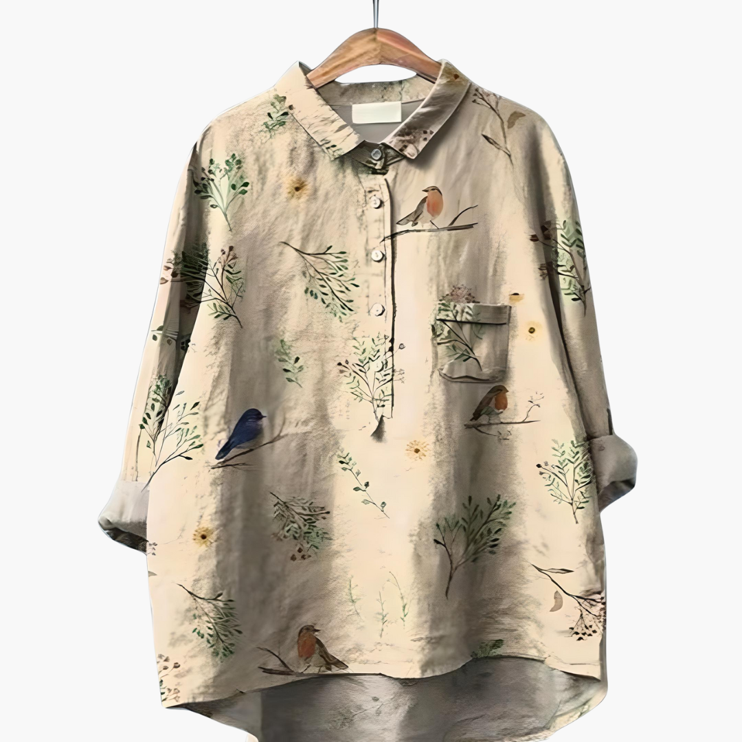 Floral Print Long Sleeve Blouse - Summer Tops for Women, Lightweight and Relaxed Fit 11