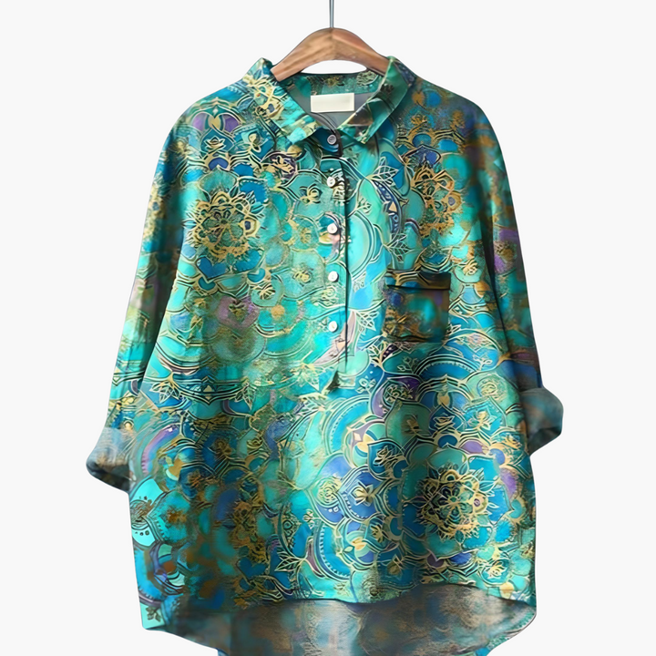 Floral Print Long Sleeve Blouse - Summer Tops for Women, Lightweight and Relaxed Fit 3
