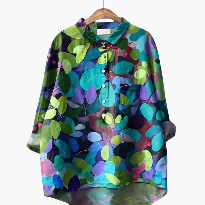 Floral Print Long Sleeve Blouse - Summer Tops for Women, Lightweight and Relaxed Fit 4