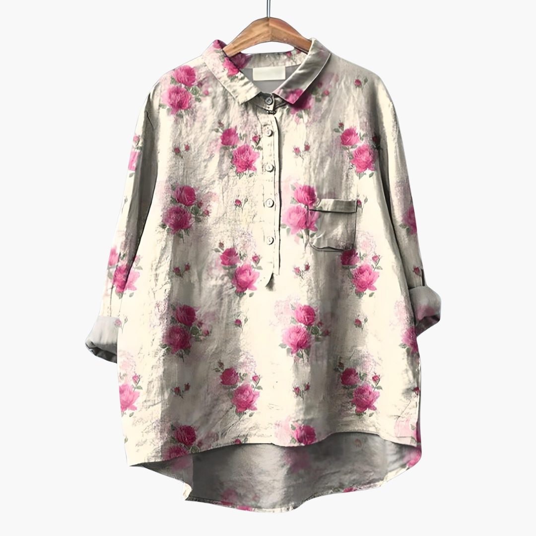 Floral Print Long Sleeve Blouse - Summer Tops for Women, Lightweight and Relaxed Fit 5