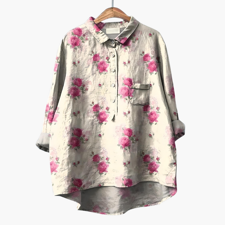 Floral Print Long Sleeve Blouse - Summer Tops for Women, Lightweight and Relaxed Fit 5