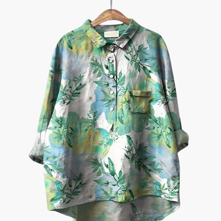 Floral Print Long Sleeve Blouse - Summer Tops for Women, Lightweight and Relaxed Fit 6