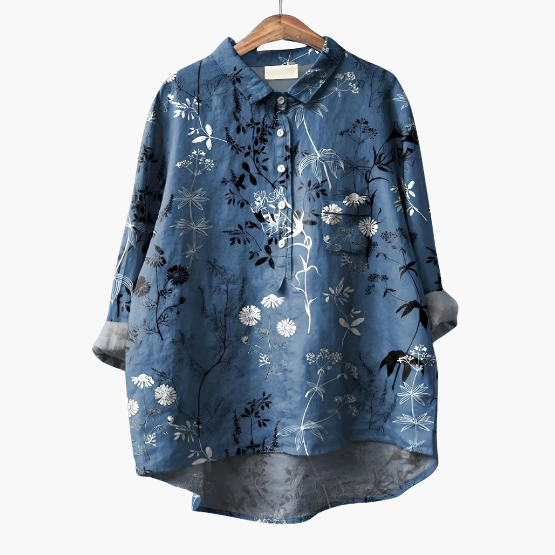 Floral Print Long Sleeve Blouse - Summer Tops for Women, Lightweight and Relaxed Fit 7