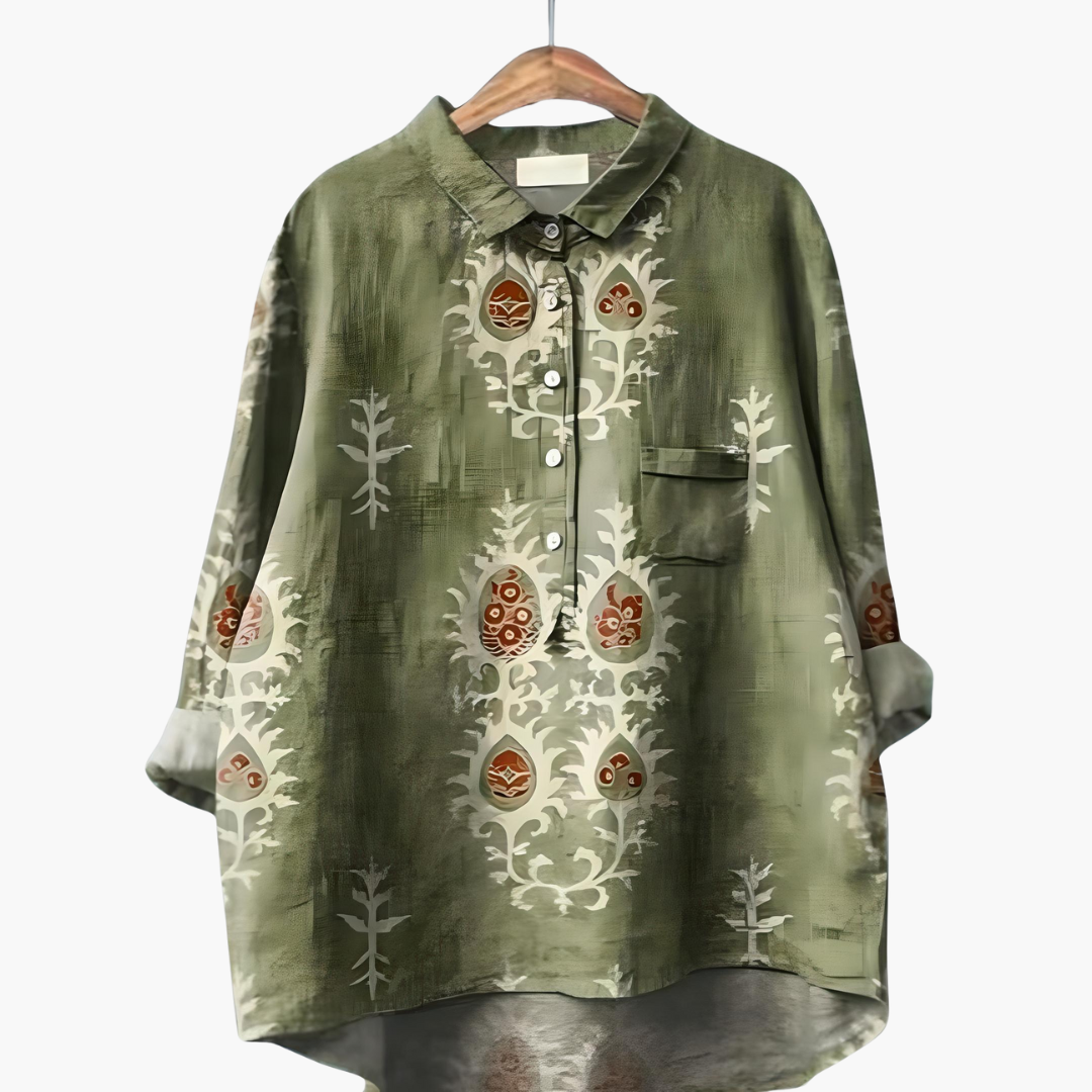 Floral Print Long Sleeve Blouse - Summer Tops for Women, Lightweight and Relaxed Fit 8