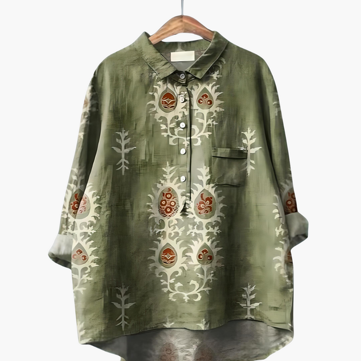 Floral Print Long Sleeve Blouse - Summer Tops for Women, Lightweight and Relaxed Fit 8