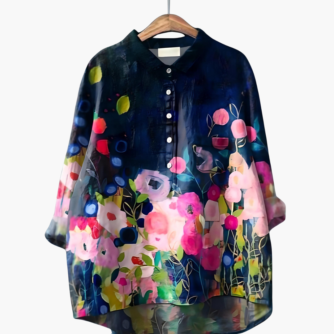 Floral Print Long Sleeve Blouse - Summer Tops for Women, Lightweight and Relaxed Fit 9