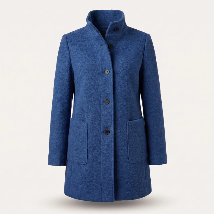 Greta | Damen Mantel mit Stehkragen Longline Knopfleiste Trenchcoat 11