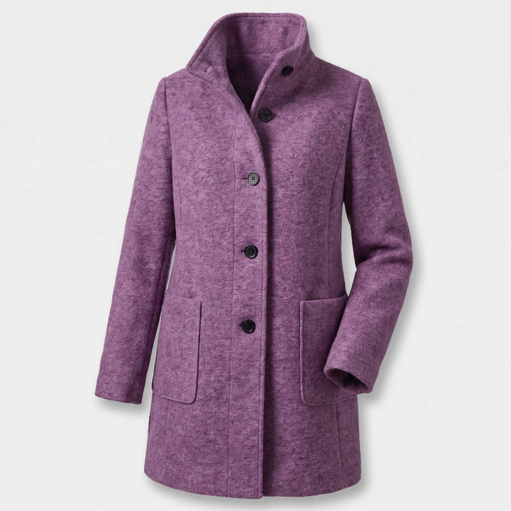 Greta | Damen Mantel mit Stehkragen Longline Knopfleiste Trenchcoat 12