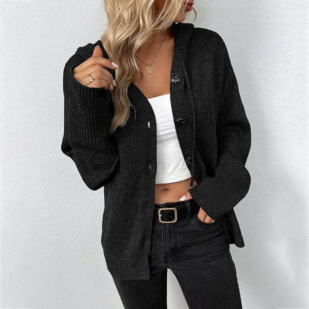 Gudrun | Damen Freizeit-Strickjacke mit Knopfleiste vorne 3