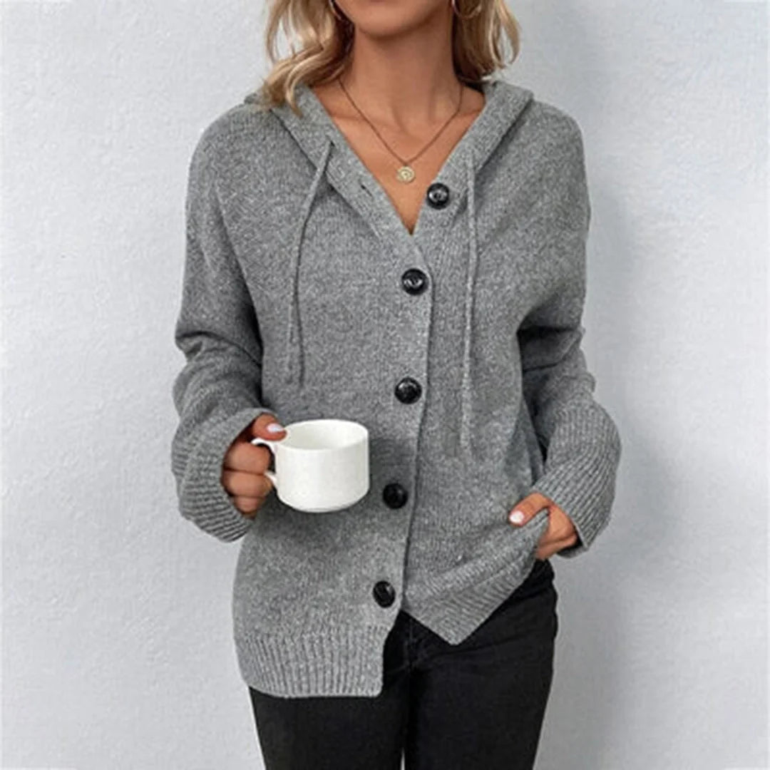 Gudrun | Damen Freizeit-Strickjacke mit Knopfleiste vorne 4