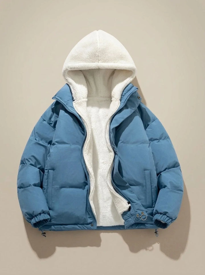 Hannah | Damen Daunenjacke mit Kapuze Sherpa-Fleece-Futter Winterjacke 11