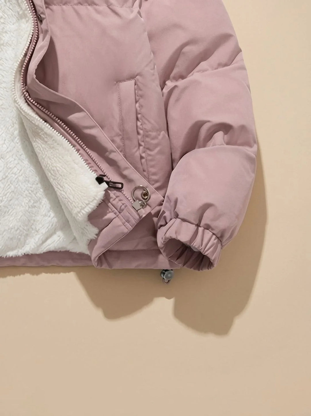 Hannah | Damen Daunenjacke mit Kapuze Sherpa-Fleece-Futter Winterjacke 8