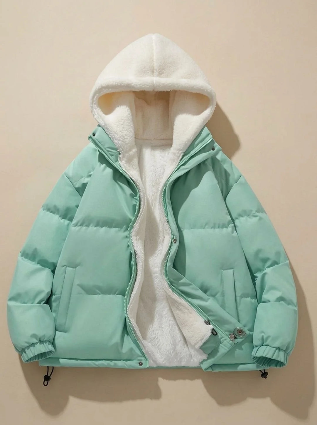 Hannah | Damen Daunenjacke mit Kapuze Sherpa-Fleece-Futter Winterjacke 9