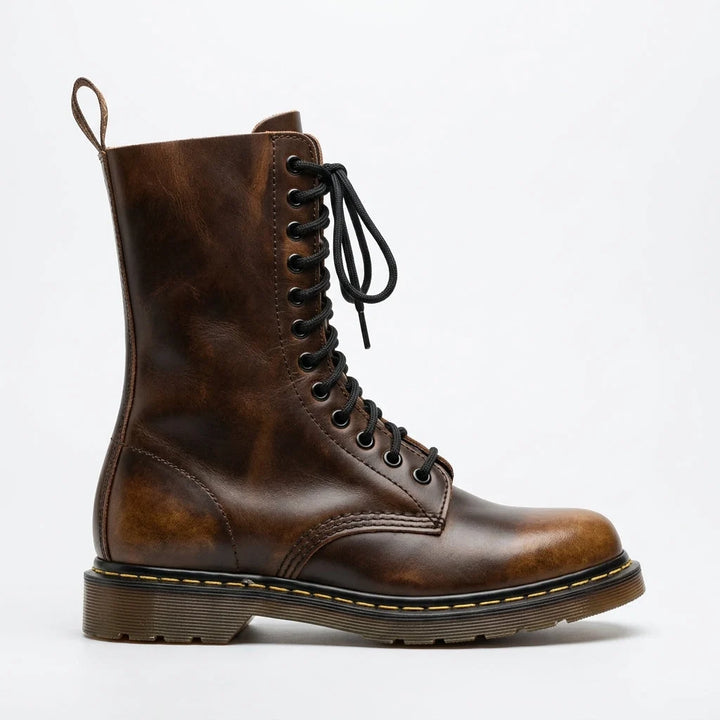 Herren Combat Boots aus Leder mit Profilsohle 1