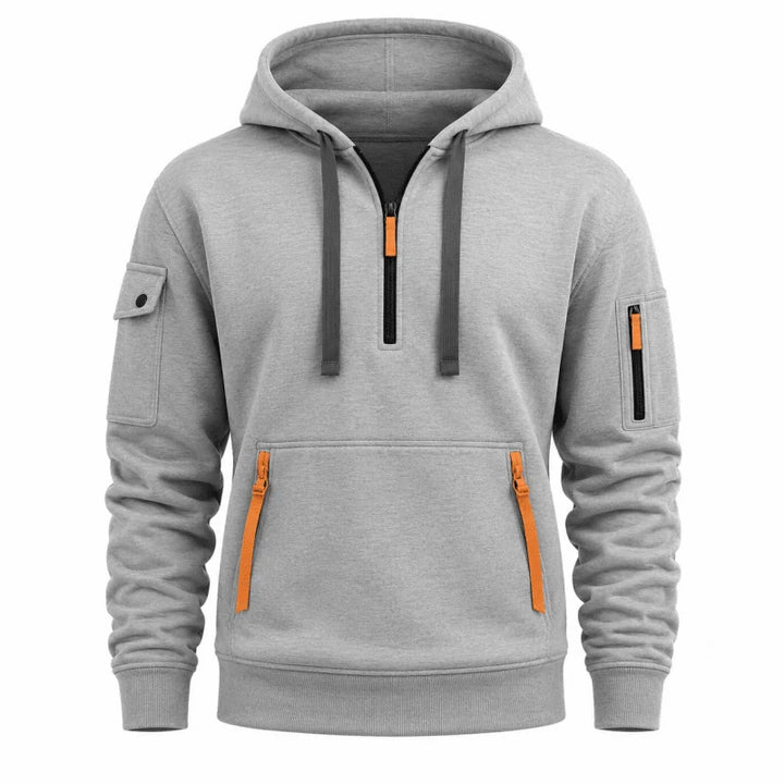 Herren Hoodie mit Reißverschluss und Fronttasche 0