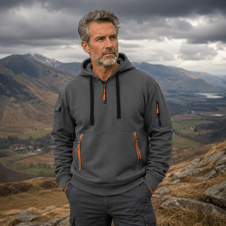 Herren Hoodie mit Reißverschluss und Fronttasche 3