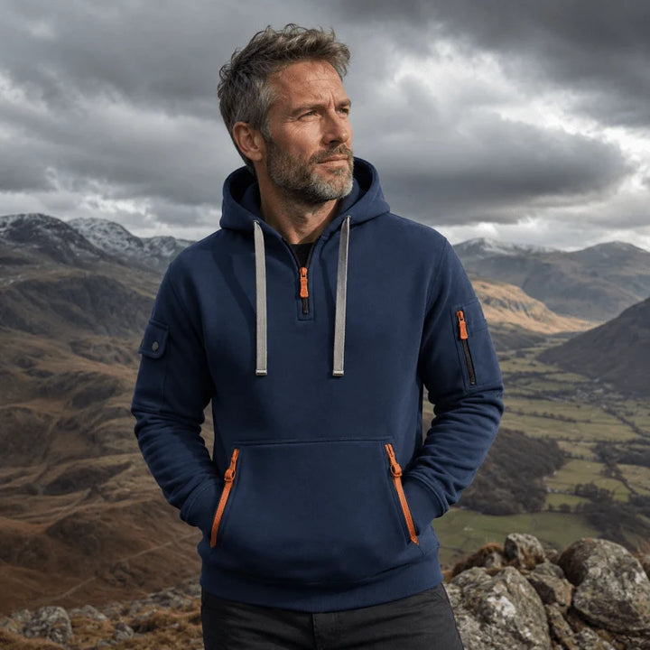 Herren Hoodie mit Reißverschluss und Fronttasche 5