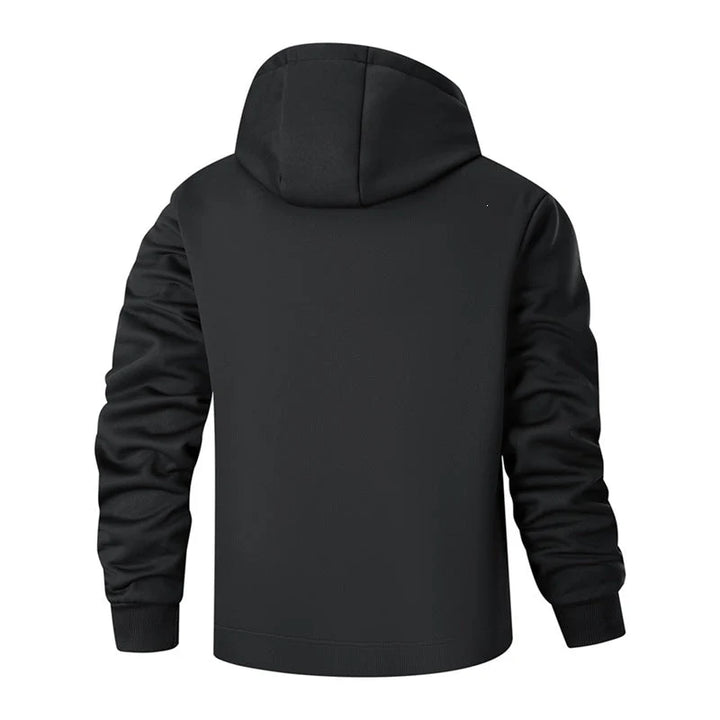 Herren Langarm Kapuzenjacke mit Kordelzug und Taschen 3