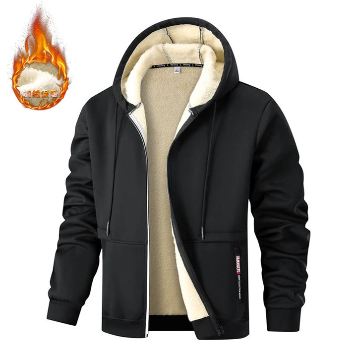 Herren Langarm Kapuzenjacke mit Kordelzug und Taschen 4