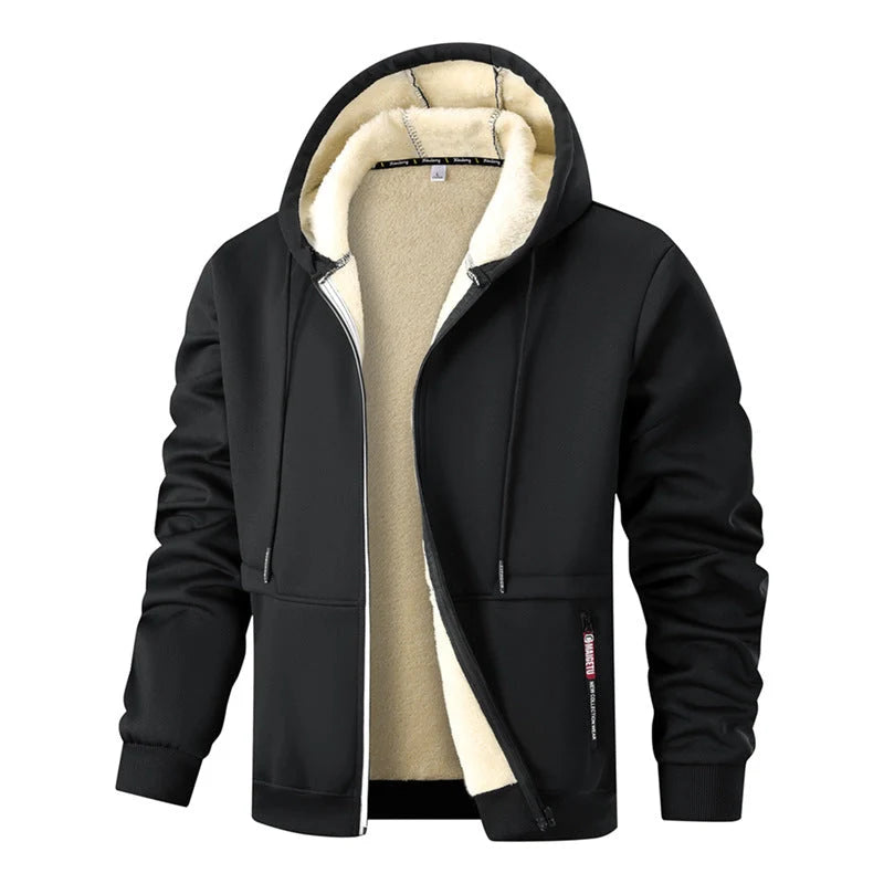 Herren Langarm Kapuzenjacke mit Kordelzug und Taschen 5