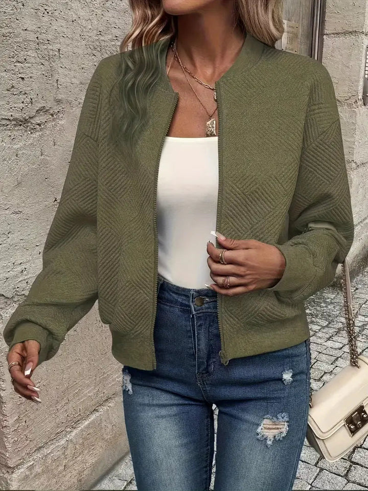 Jessica | Damen Strickjacke mit Reißverschluss und Struktur 10
