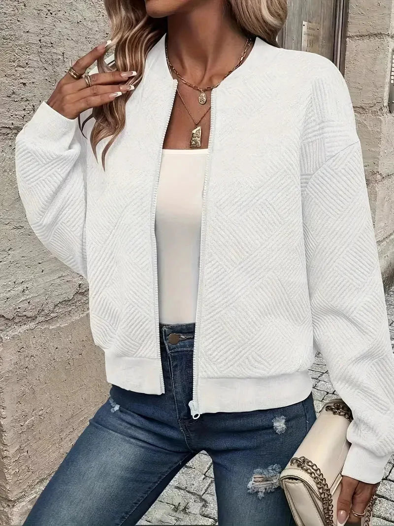 Jessica | Damen Strickjacke mit Reißverschluss und Struktur 2