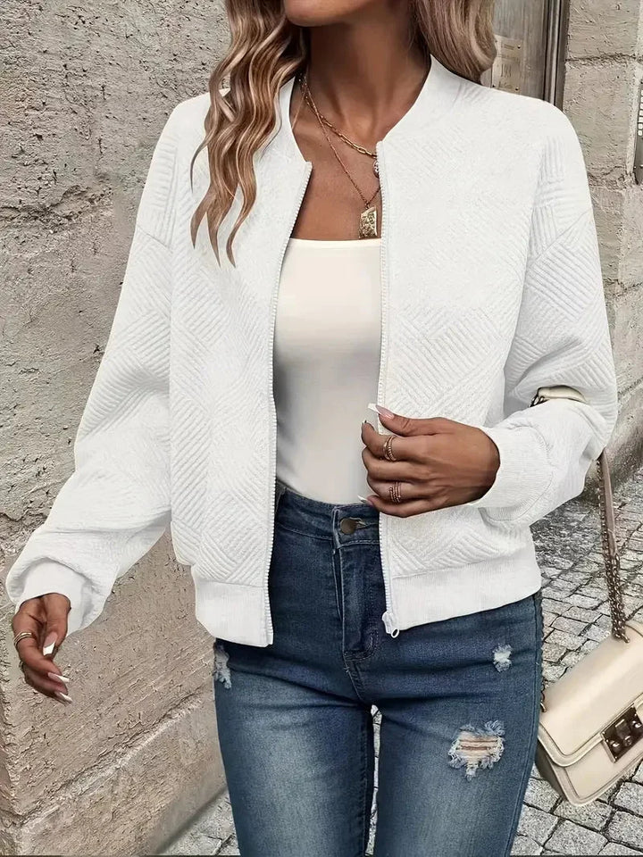 Jessica | Damen Strickjacke mit Reißverschluss und Struktur 3