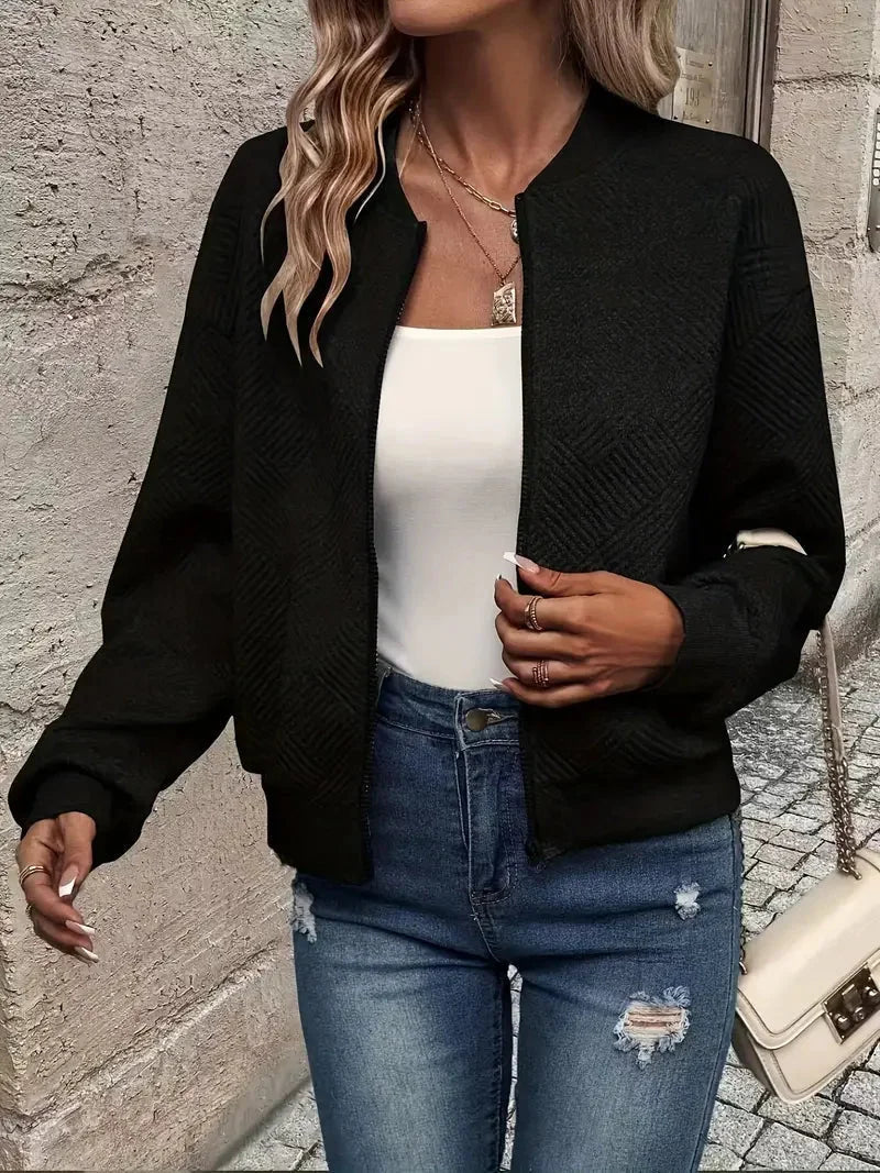 Jessica | Damen Strickjacke mit Reißverschluss und Struktur 4