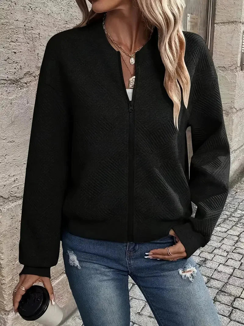Jessica | Damen Strickjacke mit Reißverschluss und Struktur 5